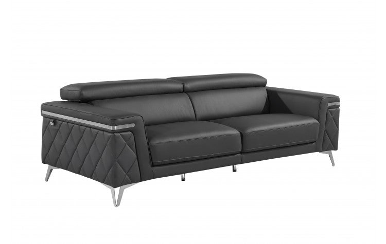 1140 DivanItalia Dark Gray Sofa – Top Grain Italian LeatherModel:  1140-DK-GREY-S