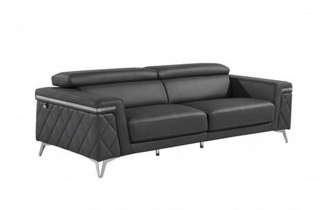 1140 DivanItalia Dark Gray Sofa – Top Grain Italian LeatherModel:  1140-DK-GREY-S