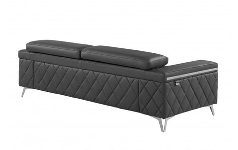 1140 DivanItalia Dark Gray Sofa – Top Grain Italian LeatherModel:  1140-DK-GREY-S