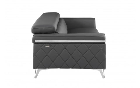 1140 DivanItalia Dark Gray Sofa – Top Grain Italian LeatherModel:  1140-DK-GREY-S