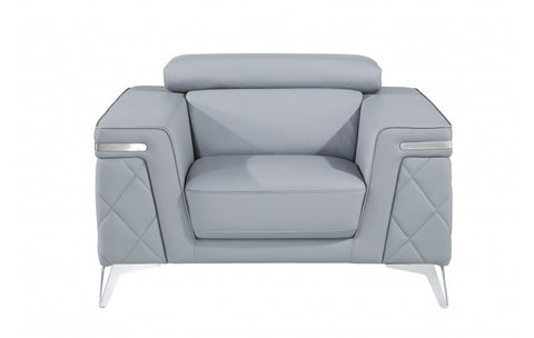 1140 DivanItalia Light Blue Chair – Top Grain Italian LeatherModel:  1140-LT-BLUE-CH