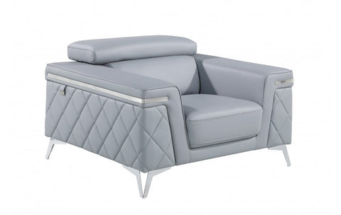 1140 DivanItalia Light Blue Chair – Top Grain Italian LeatherModel:  1140-LT-BLUE-CH