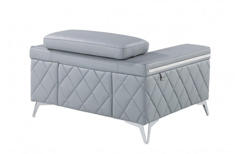 1140 DivanItalia Light Blue Chair – Top Grain Italian LeatherModel:  1140-LT-BLUE-CH