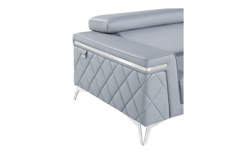 1140 DivanItalia Light Blue Sofa – Top Grain Italian LeatherModel:  1140-LT-BLUE-S