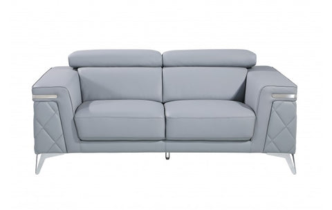 Caviani Top Grain Leather Loveseat Model:  1140-LT-BLUE-L