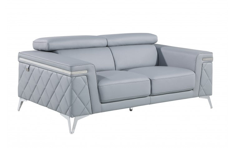 Caviani Top Grain Leather Loveseat Model:  1140-LT-BLUE-L