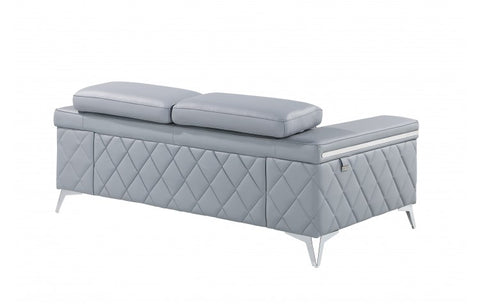 Caviani Top Grain Leather Loveseat Model:  1140-LT-BLUE-L