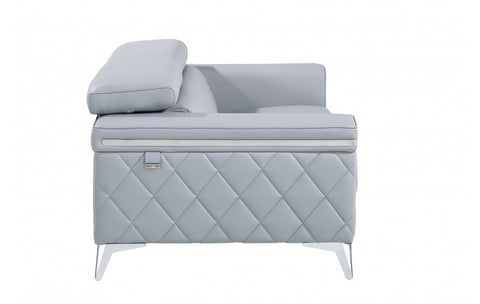 Caviani Top Grain Leather Loveseat Model:  1140-LT-BLUE-L