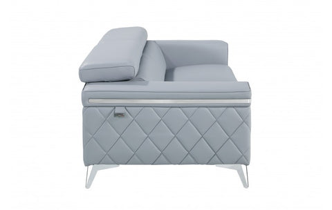 1140 DivanItalia Light Blue Sofa – Top Grain Italian LeatherModel:  1140-LT-BLUE-S