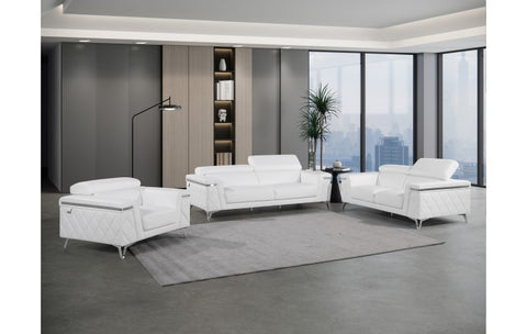 1140 DivanItalia White Sofa and Loveseat Set – Top Grain Italian LeatherModel:  1140-WHITE