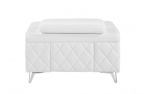 1140 DivanItalia White Chair – Top Grain Italian LeatherModel:  1140-WHITE-CH