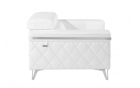 1140 DivanItalia White Chair – Top Grain Italian LeatherModel:  1140-WHITE-CH