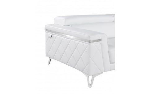 1140 DivanItalia White Sofa – Top Grain Italian LeatherModel:  1140-WHITE-S
