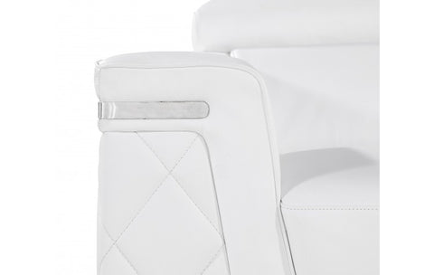 1140 DivanItalia White Sofa – Top Grain Italian LeatherModel:  1140-WHITE-S