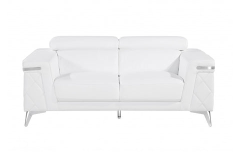 Caviani Top Grain Leather Loveseat Model:  1140-WHITE-L