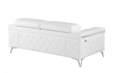 Caviani Top Grain Leather Loveseat Model:  1140-WHITE-L