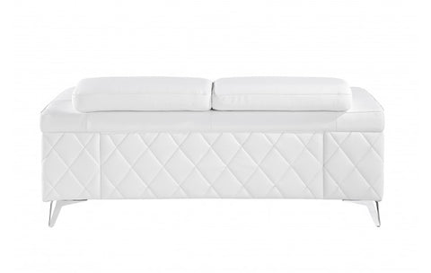 Caviani Top Grain Leather Loveseat Model:  1140-WHITE-L