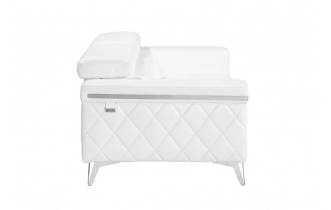Caviani Top Grain Leather Loveseat Model:  1140-WHITE-L