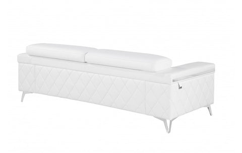 1140 DivanItalia White Sofa – Top Grain Italian LeatherModel:  1140-WHITE-S