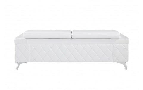 1140 DivanItalia White Sofa – Top Grain Italian LeatherModel:  1140-WHITE-S