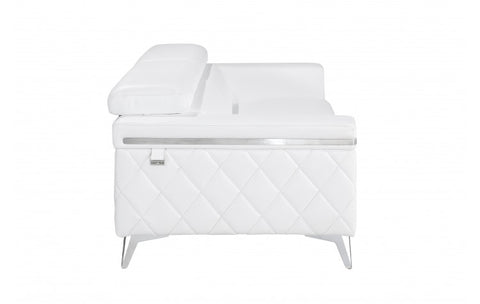 1140 DivanItalia White Sofa – Top Grain Italian LeatherModel:  1140-WHITE-S