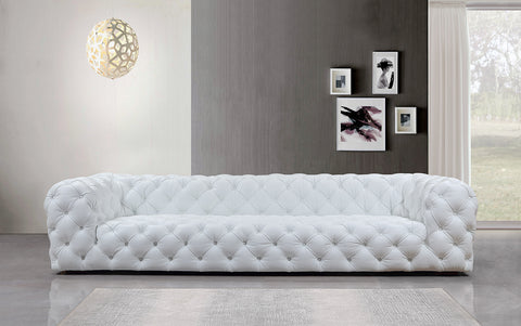 Divani Casa Dexter Transitional White Full Italian Leather Sofa Model VGCA114-FL-WHT