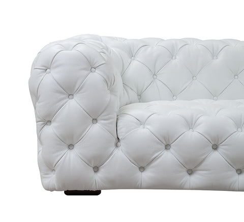 Divani Casa Dexter Transitional White Full Italian Leather Sofa Model VGCA114-FL-WHT