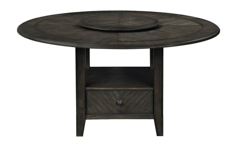 Coaster Twyla Round Dining Table with Removable Lazy Susan Dark Cocoa Model 115101