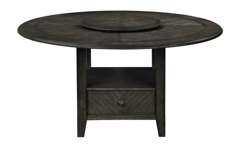 Coaster Twyla Round Dining Table with Removable Lazy Susan Dark Cocoa Model 115101