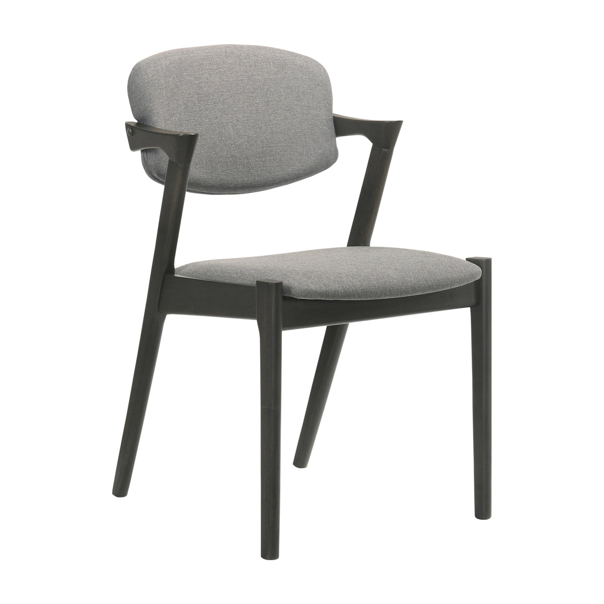 Coaster Stevie Upholstered Side Chairs (Set of 2) with Demi Arm Brown Grey and Black Model 115112