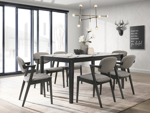 Coaster Stevie Upholstered Side Chairs (Set of 2) with Demi Arm Brown Grey and Black Model 115112