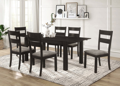 Coaster Jakob Upholstered Side Chairs with Ladder Back (Set of 2) Grey and Black Model 115132