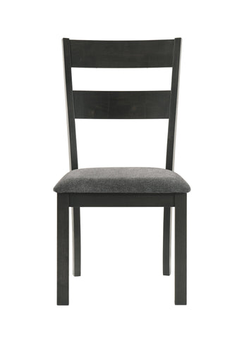 Coaster Jakob Upholstered Side Chairs with Ladder Back (Set of 2) Grey and Black Model 115132