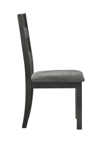 Coaster Jakob Upholstered Side Chairs with Ladder Back (Set of 2) Grey and Black Model 115132