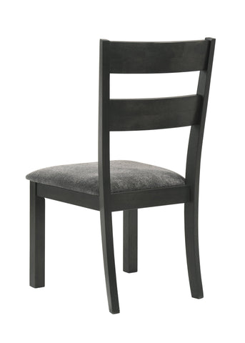 Coaster Jakob Upholstered Side Chairs with Ladder Back (Set of 2) Grey and Black Model 115132