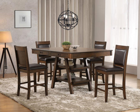 Coaster Dewey 5-piece Rectangular Dining Set Brown and Walnut Model 115208-S5