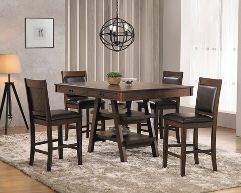 Coaster Dewey 5-piece Rectangular Dining Set Brown and Walnut Model 115208-S5