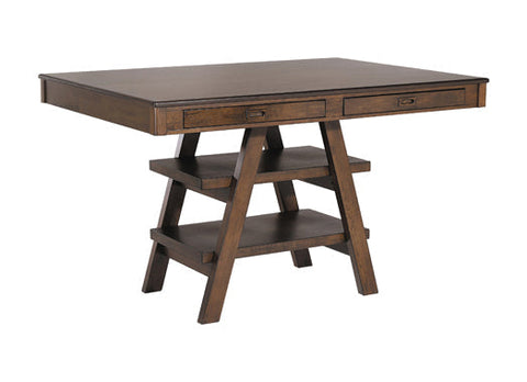 Coaster Dewey 2-drawer Counter Height Table with Open Shelves Walnut Model 115208