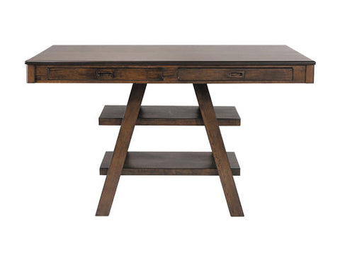 Coaster Dewey 2-drawer Counter Height Table with Open Shelves Walnut Model 115208