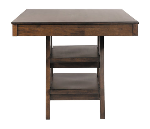 Coaster Dewey 2-drawer Counter Height Table with Open Shelves Walnut Model 115208