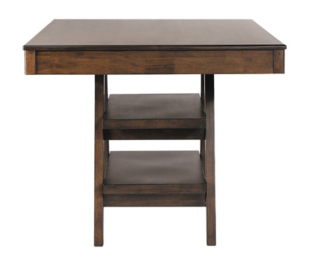 Coaster Dewey 2-drawer Counter Height Table with Open Shelves Walnut Model 115208