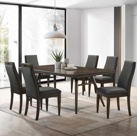 Coaster Wes 5-piece Rectangular Dining Set Grey and Dark Walnut Model 115271-S5
