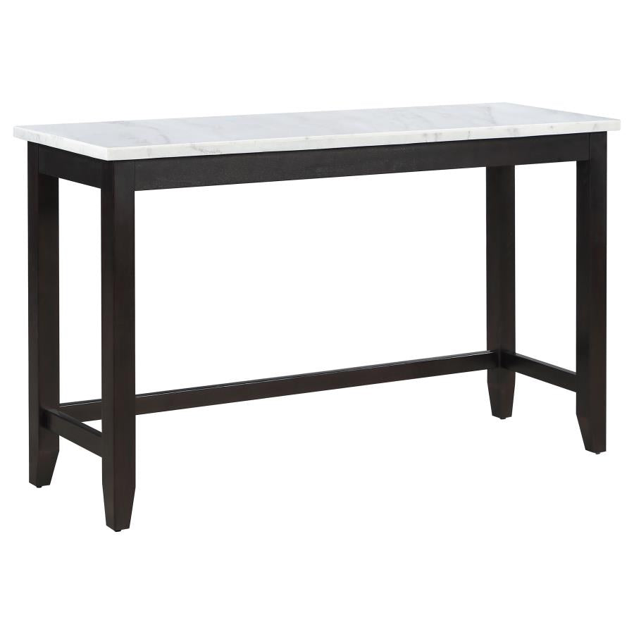 Coaster Toby Rectangular Marble Top Counter Height Table Espresso and White Model 115528