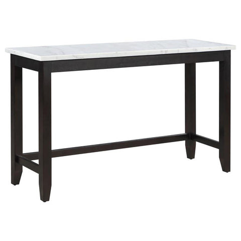 Coaster Toby Rectangular Marble Top Counter Height Table Espresso and White Model 115528