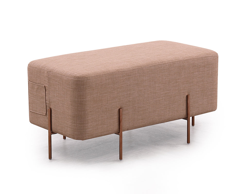 Divani Casa Adler Modern Brown Fabric Ottoman Model VG2T1181B-BRN