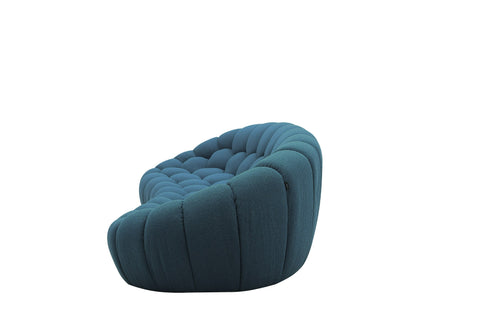 Divani Casa Yolonda Modern Curved Dark Teal Fabric Sofa Set