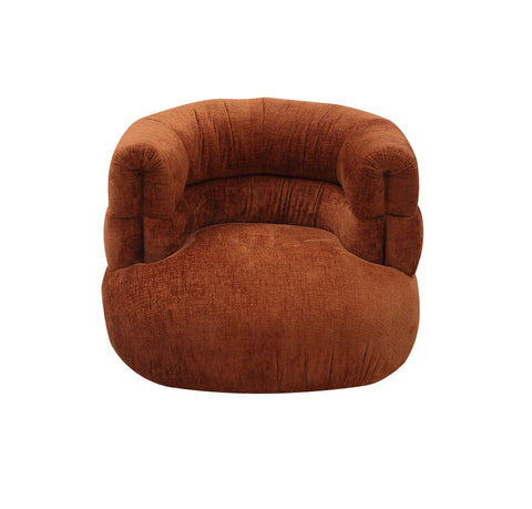 Divani Casa Shay Modern Burnt Orange Fabric Accent Chair & Ottoman Model VGEV-CH325-ORG-SET