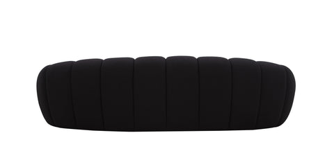 Divani Casa Yolonda Modern Curved Black Fabric Sofa Model VGEV-2126C-SOFA-BLK