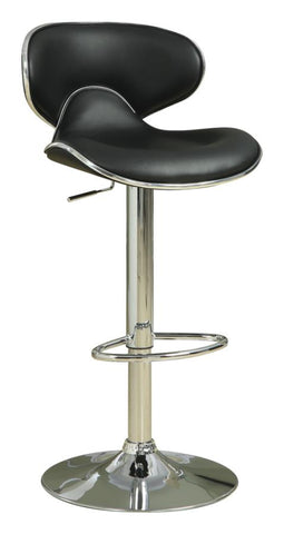 Coaster Edenton Upholstered Adjustable Height Bar Stools Black and Chrome (Set of 2) Model 120359