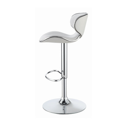 Coaster Edenton Upholstered Adjustable Height Bar Stools White and Chrome (Set of 2) Model 120389